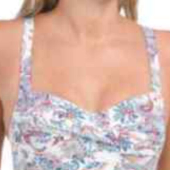 Brand New Nip Tuck Swim Multi-Coloured Floral Paisley Print Bikini Top - Picture 6 of 8